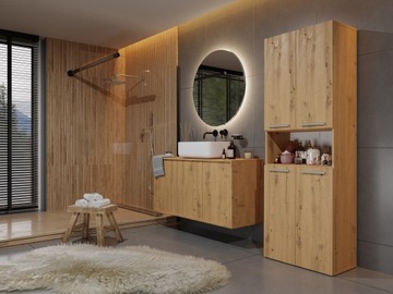 ШКАФ КНИЖНЫЙ ШКАФ 60 POST NEL DK 2K КОРЗИНА, ДУБ ARTISAN