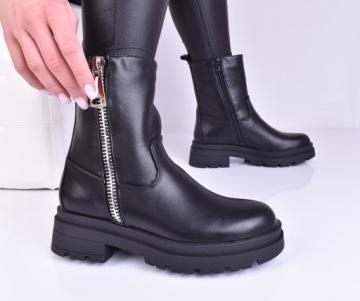 МОДНЫЕ ЖЕНСКИЕ УТЕПЛЕННЫЕ КОЖАНЫЕ БОТИНКИ