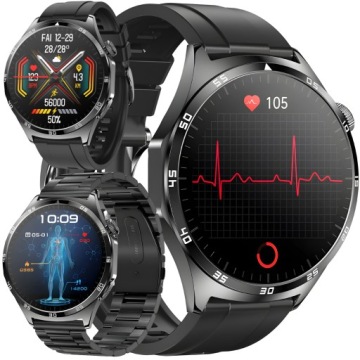 SMARTWATCH KARDIOWATCH EKG CUKIER HRV PPG GLIKEMIA ROZMOWY SZKŁO MENU PL