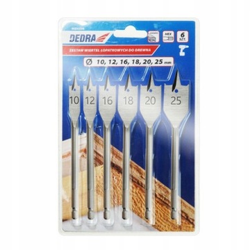 СВЕРЛА ПО ДЕРЕВО DEDRA 6 ШТ. WDAS06