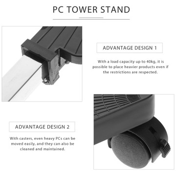 Настольная подставка для настольных компьютеров на колесиках.