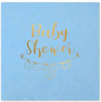 Serwetki niebieskie na Baby Shower 20 sztuk