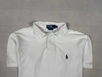 Ralph Lauren Polo Męskie Custom Fit Białe Unikat Logo Klasyk L XL