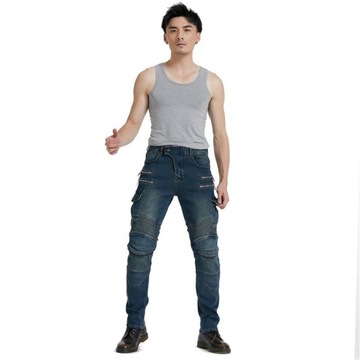 Мужские мотоциклетные джинсы защитники велосипедные брюки