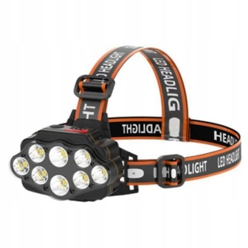 LATARKA CZOŁOWA LAMPKA CZOŁÓWKA MOCNA 8LED 18650