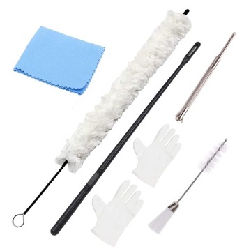 Soft Cotton Saxophone Cleaning Brush Set for Trumpet Horn Flute Wind white