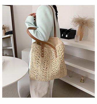 Плетеная сумка на молнии BOHO Сумка на плечо XXL