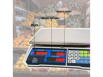 ЭЛЕКТРИЧЕСКИЕ БЕСПРОВОДНЫЕ МАГАЗИНСКИЕ ВЕСЫ, ЖК-ДИСПЛЕЙ, 40 КГ, 2 Г БАТАРЕИ