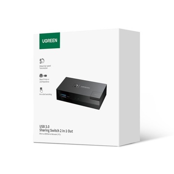 UGREEN SWITCH АДАПТЕР ПЕРЕКЛЮЧАТЕЛЬ 2x USB 3.0, ДВУНАПРАВЛЕННЫЙ