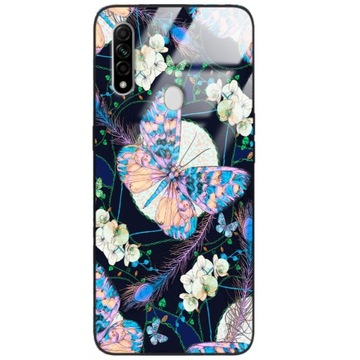 Etui BLACK GLASS DO OPPO A31 2020 Szklane Różowe Damskie TOP WIELE WZORÓW