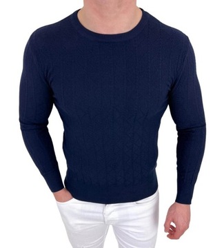 Granatowy sweter meski stylovy HHL8069 - XXL