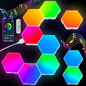 OŚWIETLENIE ŚCIENNE DO GIER LED, SYNCHRONIZACJA MUZYKI, DEKORACJA ŚCIENNA
