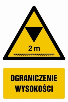 Znak naklejka Ograniczenie wysokości 20x30