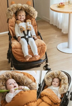 СПАЛЬНИК ДЛЯ КОЛЯСКИ С МЕХОВЫМИ УШАМИ 4 В 1