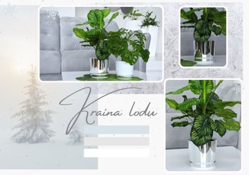 14 см подставка для цветочного горшка FROST с зеркальным эффектом серебристо-белый минимализм