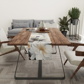 BIEŻNIK OBRUS NA STÓŁ MATOWY GŁADKI 40x120 PASTELOWA MAGNOLIA KWIAT 006