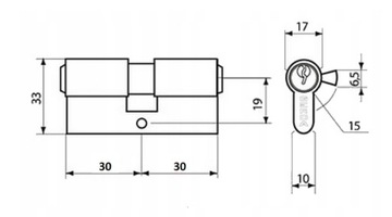 GERDA WKŁADKA DRZWIOWA WK E1 30/30 MOSIĄDZ SOLIDNA