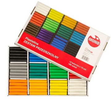 ND17_SZ-71471 Набор пластилина для детских садов 180 деталей (12 колец по 15 штук)