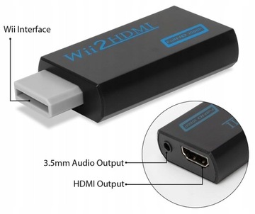 ADAPTER PRZEJŚCIÓWKA KONWERTER NINTENDO WII do HDMI TV FULL HD NTSC PAL2024