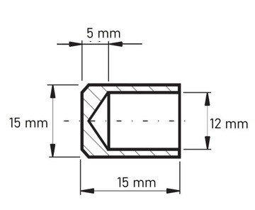 ЦИЛИНДРИЧЕСКАЯ ЗАГЛУШКА ДЛЯ ТРУБЫ Ø12 SATINESS 320 НЕРЖАВЕЮЩАЯ НЕРЖАВЕЮЩАЯ