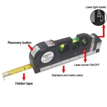 ЛАЗЕРНЫЙ уровень + флаконы + складная линейка 250 см FIXIT Level Pro 3