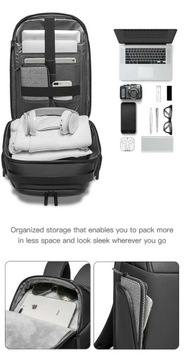 Рюкзак Bange BG-7277 для ноутбука 15,6 дюйма с USB, вместительный СЕРЫЙ