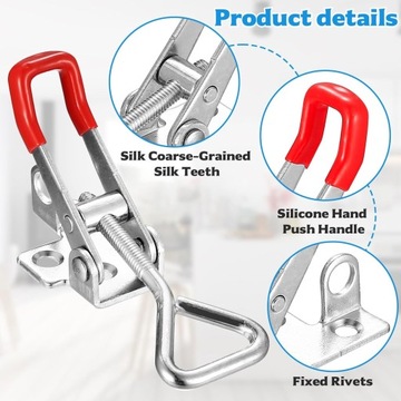 ZAPIĘCIE ZACISKOWE X7 ZATRZASK KOLANKOWY REGULOWANE ZACISKI ZE STALI