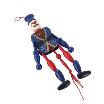 ch-Wooden Dolls Marionette Puppets Hanging Dark Blue
