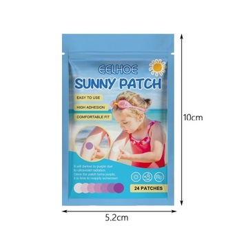 24 солнцезащитных патча, наклейки для обнаружения УФ-излучения, солнцезащитная лента
