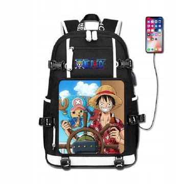 Plecakone kawałek USB ładowanie plecak anime luffy