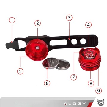 Zestaw 2 lampek rowerowych Lampka LED Rowerowa na Rower tył Światełko tylne