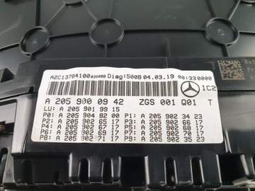 MERCEDES C W205 FACELIFT PŘÍSTROJOVÁ DESKA BUDÍK A2059000942