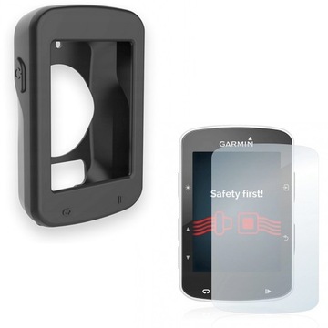 ZESTAW do GARMIN EDGE 820 1x case ETUI silikonowe czarne + SZKŁO HARTOWANE