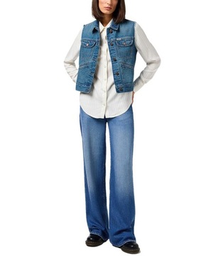 Kamizelka Wrangler SHRUNKEN DENIM VEST 112350356 Leaving Town M