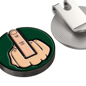 Маркер для мяча для гольфа с рисунком среднего пальца. Унисекс. Диаметр 2