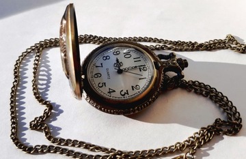 Kieszonkowy zegarek wędkarski Fishing, busola dla wędkarza - styl retro