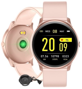 ZEGAREK DAMSKI SMARTWATCH +BOX +GRAWER SEN PULS SMS POLSKIE MENU