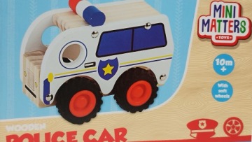 Samochód drewniany Mini Matters POLICE POLICJA 10 x 7,5 x 16,5 cm FSC 2022
