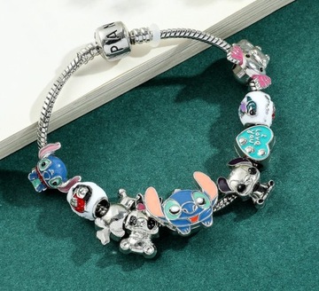 BRANSOLETKA MODUŁOWA STICH AKSOLOT DISNEY Lilo & Stitch Z ZAWIESZKAMI 17 CM