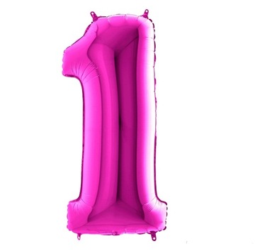 DUŻY FIOLETOWY BALON FOLIOWY 80 CM CYFRA 1 JEDEN