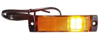 LAMPA OBRYSOWA BOCZNA POMARAŃCZOWA Z ODBLASKIEM LED FT-018Z Naczepa Laweta
