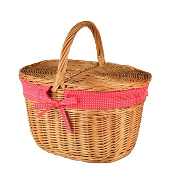 Плетеная корзина для пикника для пикника+овальная вставка