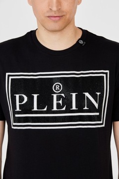 PHILIPP PLEIN T-shirt męski czarny z dużym logo L