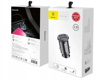 Быстрое автомобильное зарядное устройство BASEUS mini 2xUSB 3.1A