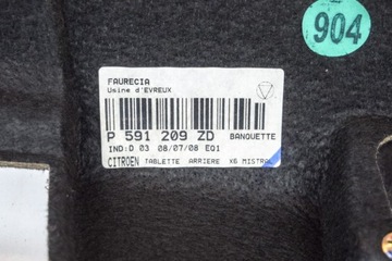 CITROEN C6 ZADNÍ POLIČKA KUFRU P591209ZD 96591209ZD 2.7D 150KW 2007