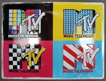 ПОСТЕР 30X40 ЛОГОТИП MTV ПОП АРТ КАРТИНА ЦВЕТ МЕТАЛЛА