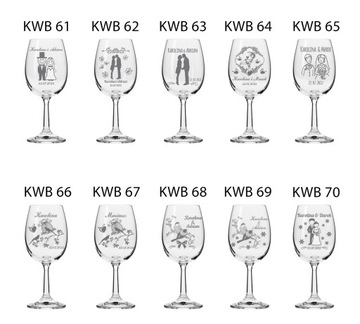 KIELISZEK DO WINA BIAŁEGO Z GRAWER-EM NA ŚLUB PREZENT Urodziny