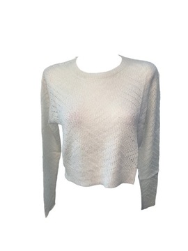 Sweter dziecięcy ażurowy BECKARO biały L 164 cm