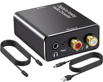 Konwerter optyczny TOSLINK COAXIAL / 2x CINCH RCA Streaming PCM