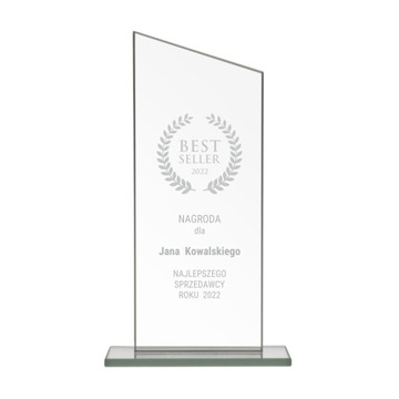 Nagroda firmowa statuetka szklana 22 cm z grawerem